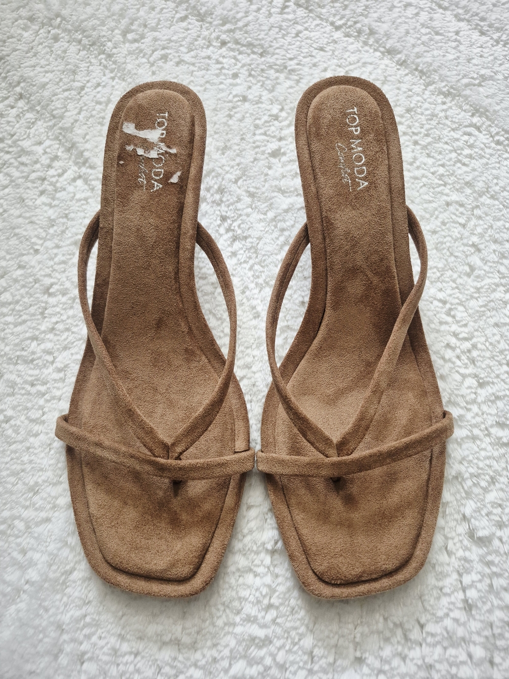TOP Moda Tan Suede Kitten Heels